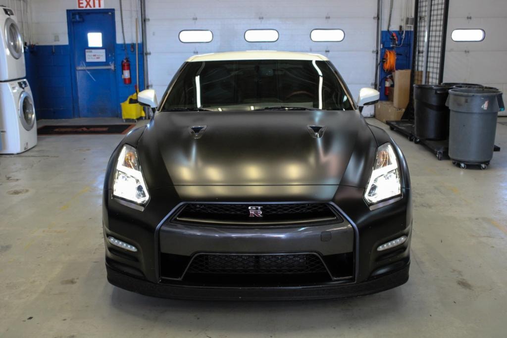 Nissan GT-R rear view showing GT-RRR graphics