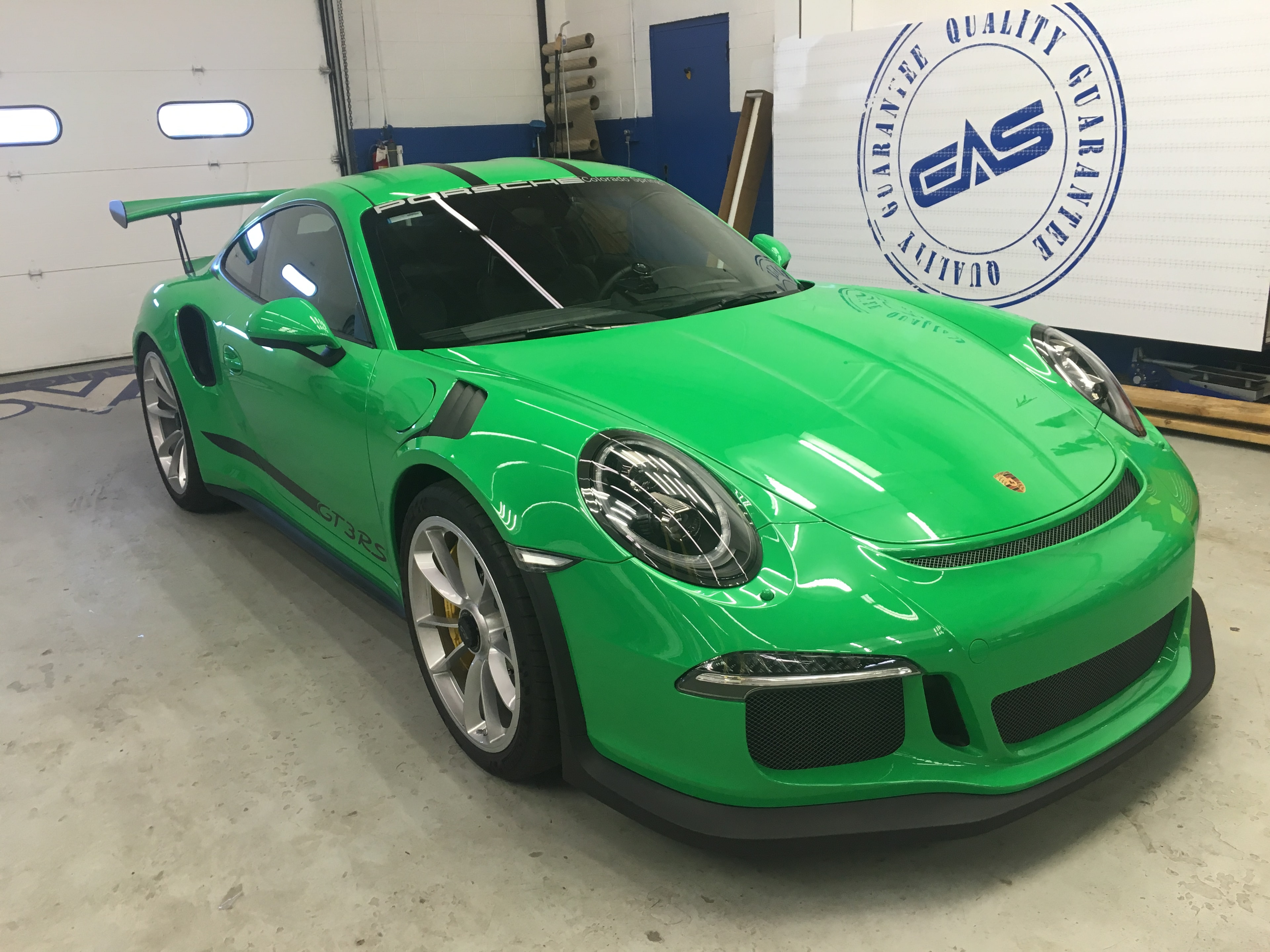 Bright green Porsche GT3 RS
